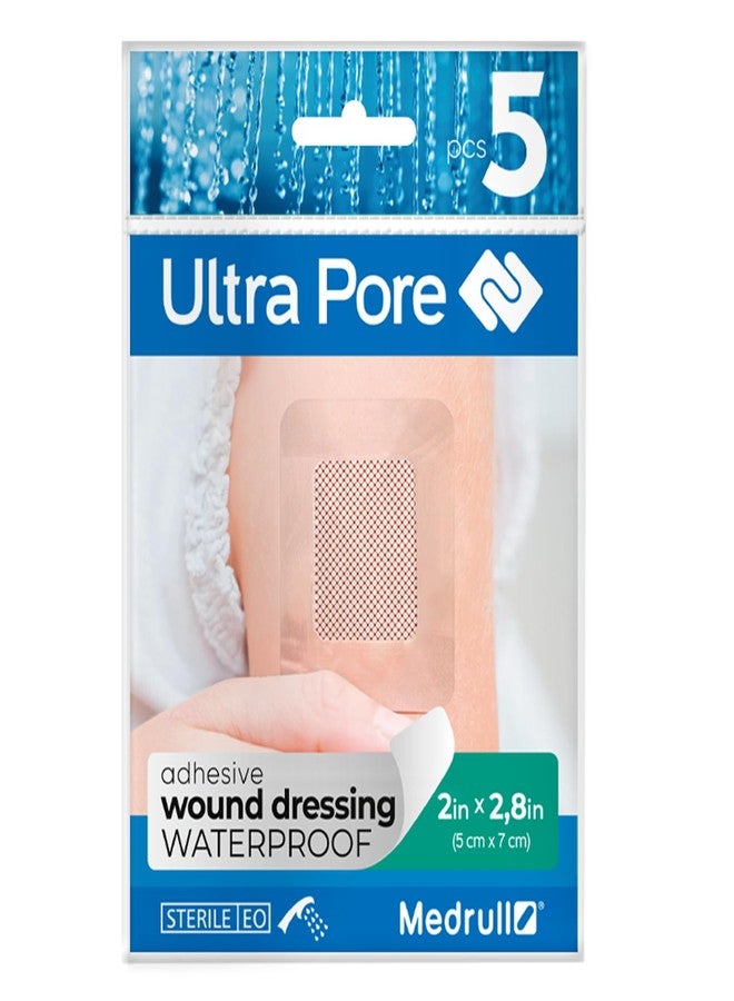 Medrull Sterile Transparent Dressing 2x3 Ultra Pore - Waterproof Adhesive Bandages - Highly Absorbent Dressing Pad for First Aid and Wound Care, Ideal for Showering, Sports, Bathing - Image 1